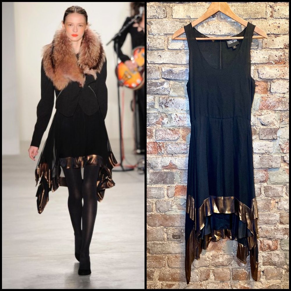 VENA CAVA Fall 2010 RTW Size 2 Black Silk Cocktail Dress Y2K